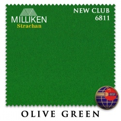Бильярдное сукно для снукера Milliken Strachan 6811 New Club, 196 см (оливковый зеленый)